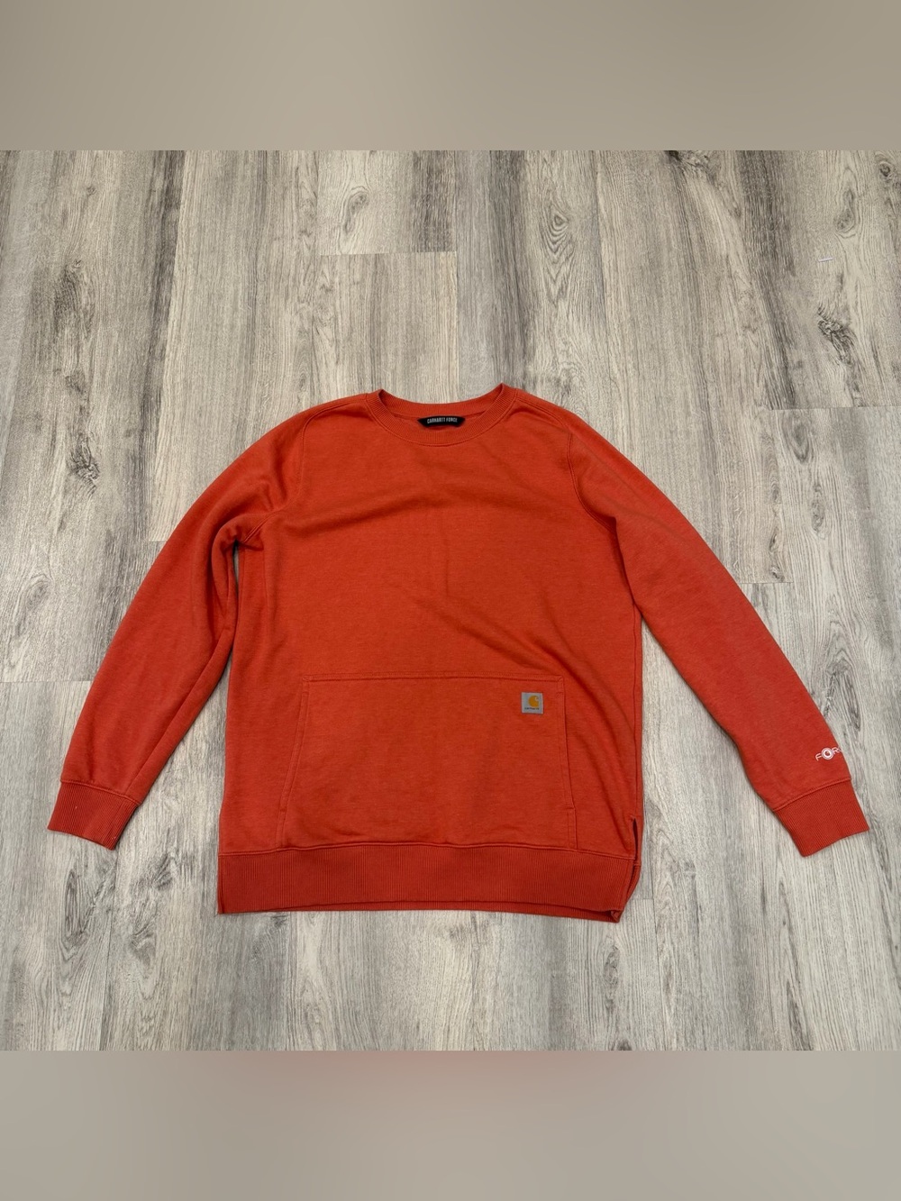 Carhartt Force Burnt Orange Crewneck Sweatshirt Size Large Relaxed Fit